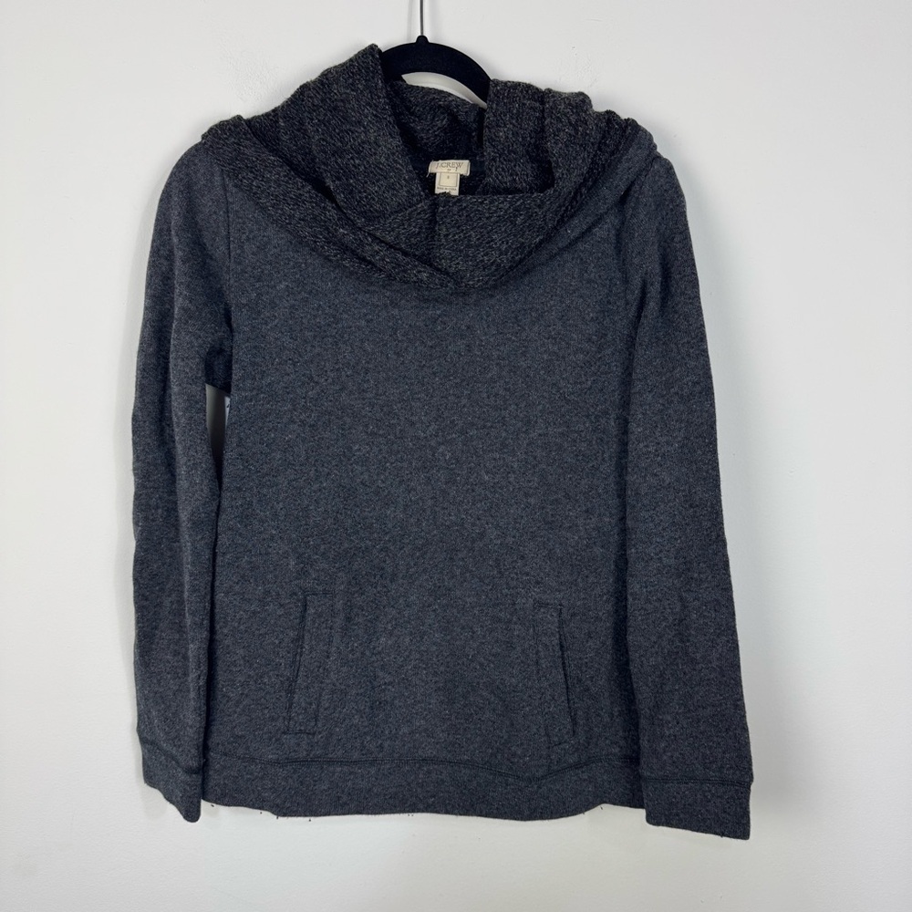 J.Crew Grey Wool Blend Pullover Turtle Neck Sweater Comfy Cozy Warm Winter